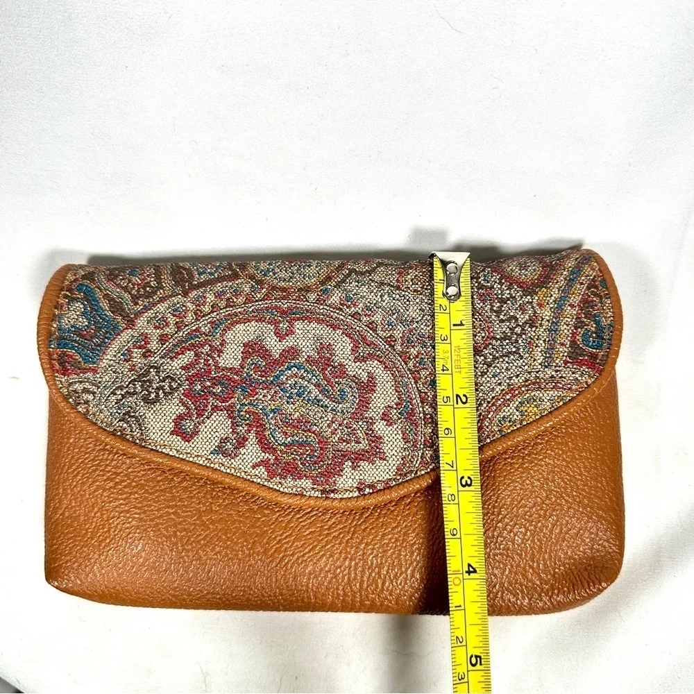 Sun King vintage faux leather paisley 4-piece wallet set boho retro chic tan